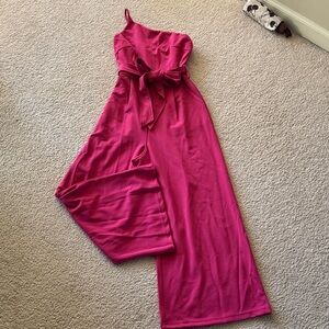 Lulu's Pink One-Shoulder Maxi Dress
